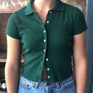 Brandy Melville Collared Shirt Green